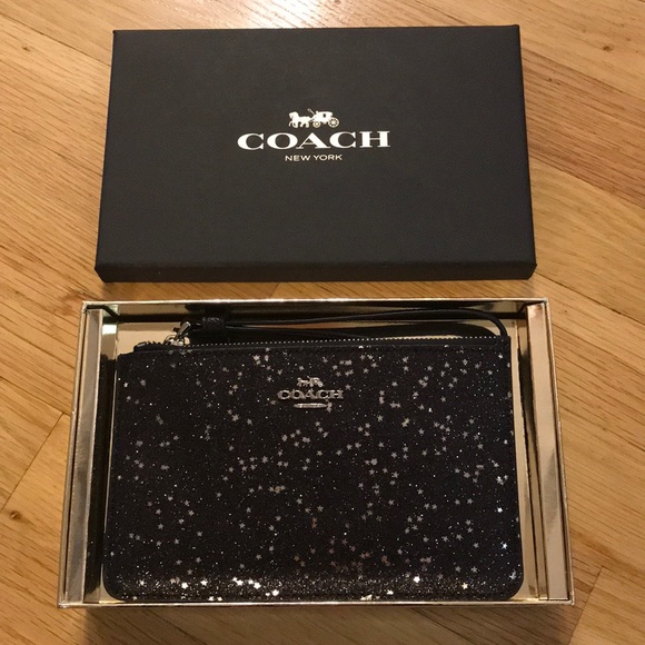 Coach Handbags - New in box! Coach star glitter black wristlet